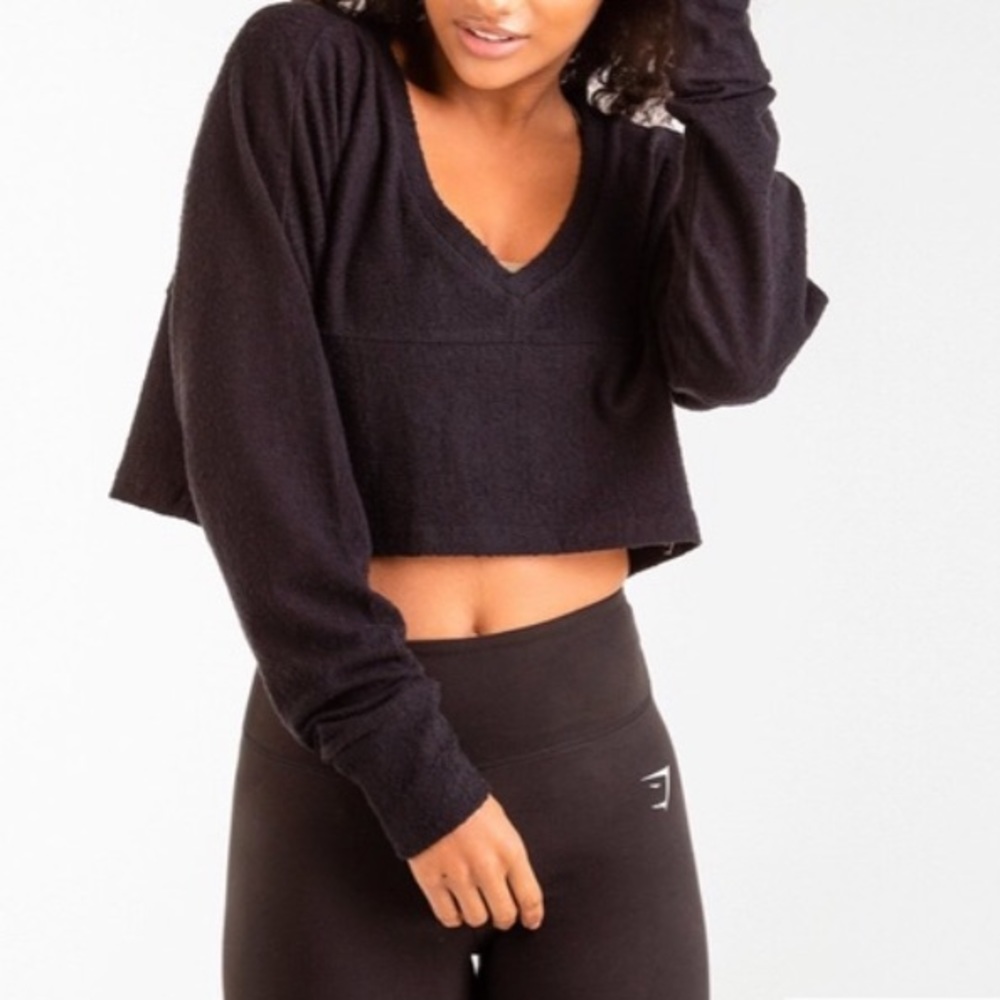 Gymshark cropped towel sweater